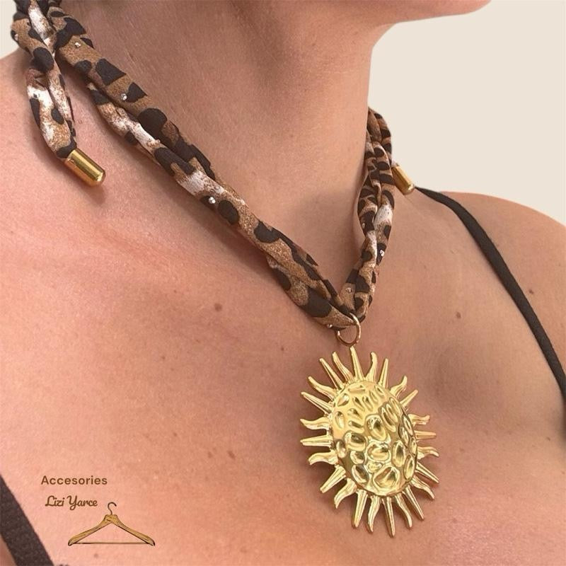 Pendan Sun Neckles Leopard Steel Nylon Stainless still