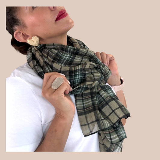 (Copy) Assorted Color Plaid Print Scarves - Lizi Yarce Accesories