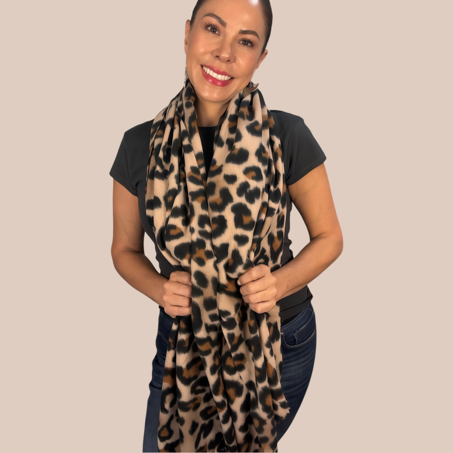 Casual romantic leopard scarve