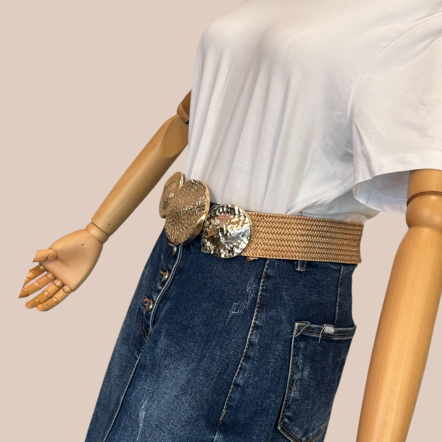 New Pp Stra Woven Square Buckle Fashion Casual Belt