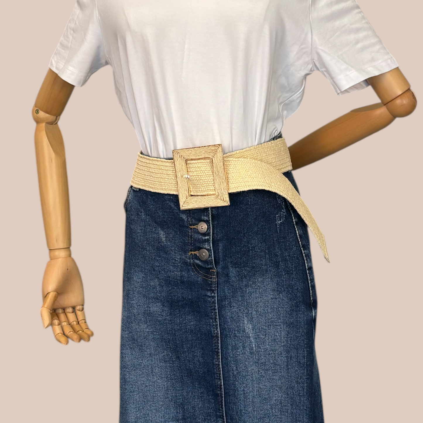 New Pp Stra Woven Square Buckle Fashion Casual Belt