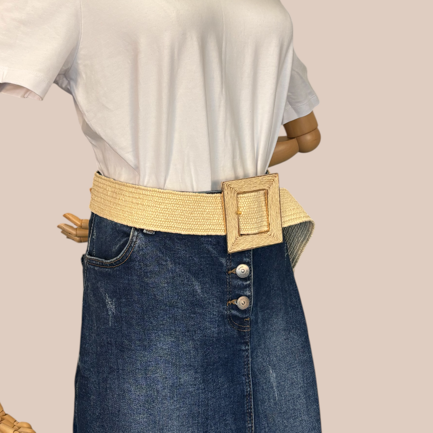 New Pp Stra Woven Square Buckle Fashion Casual Belt
