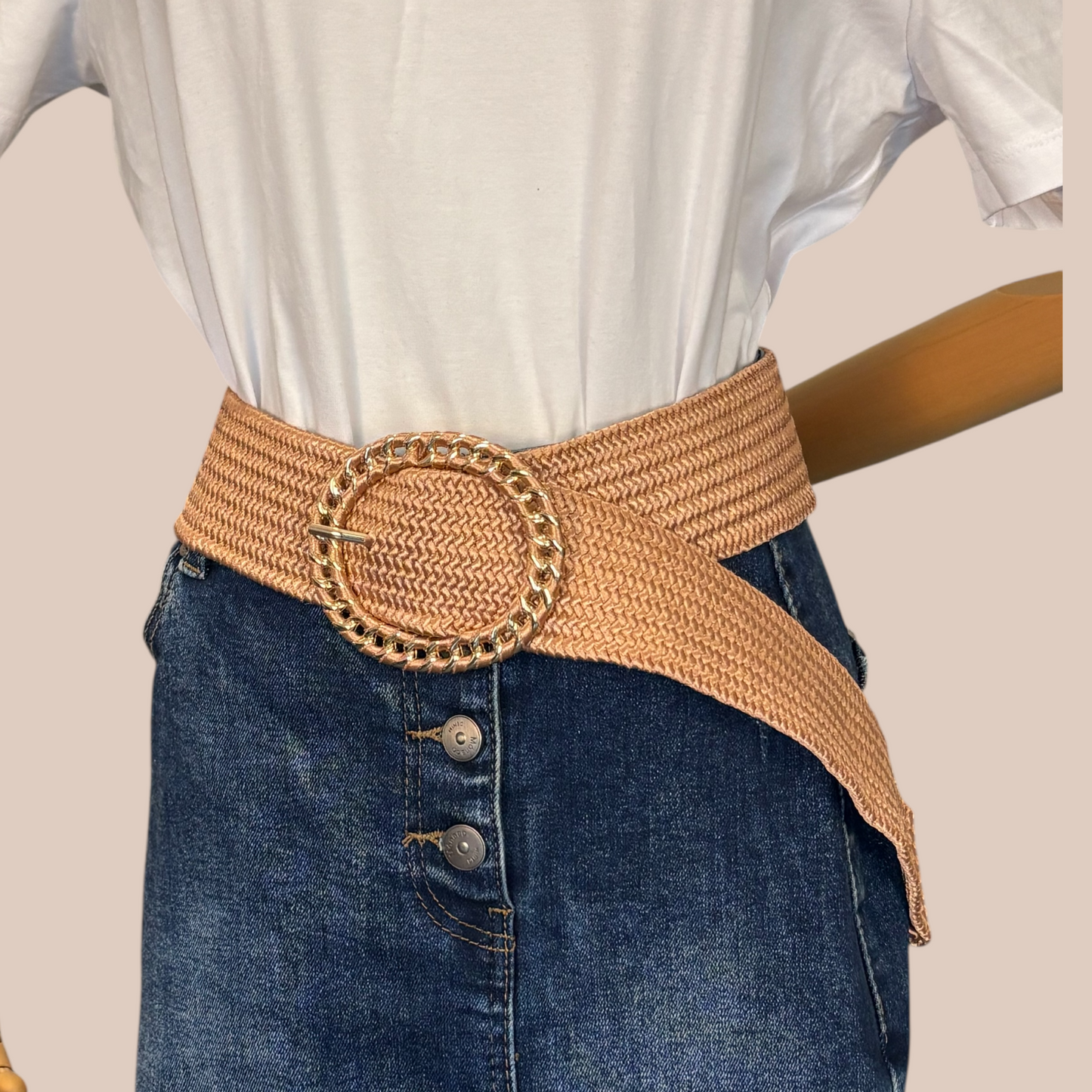 New Pp Stra Woven Square Buckle Fashion Casual Belt