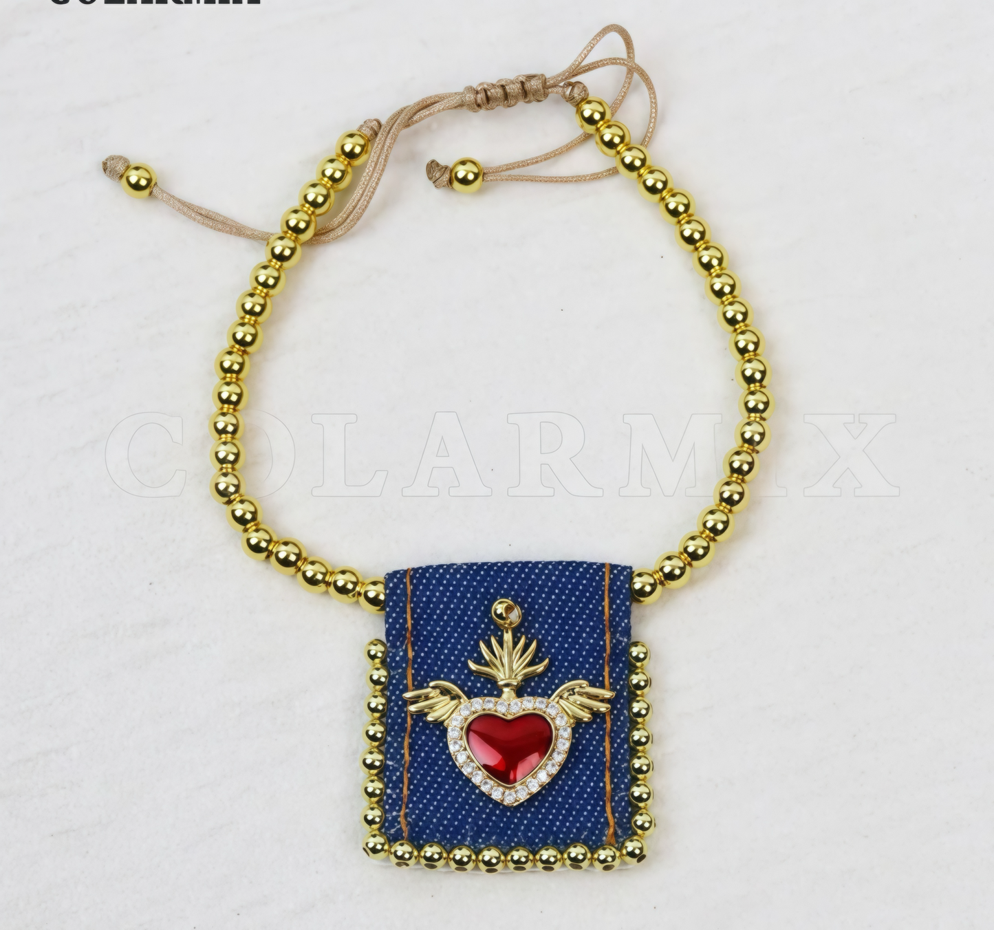 Vintage Red Wins Heart Scapulary  Ajusted bracelets