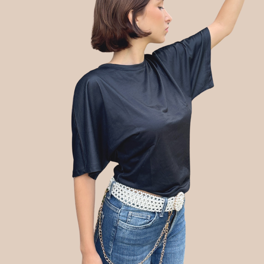 Tshirt Korean Style Casual Black Color