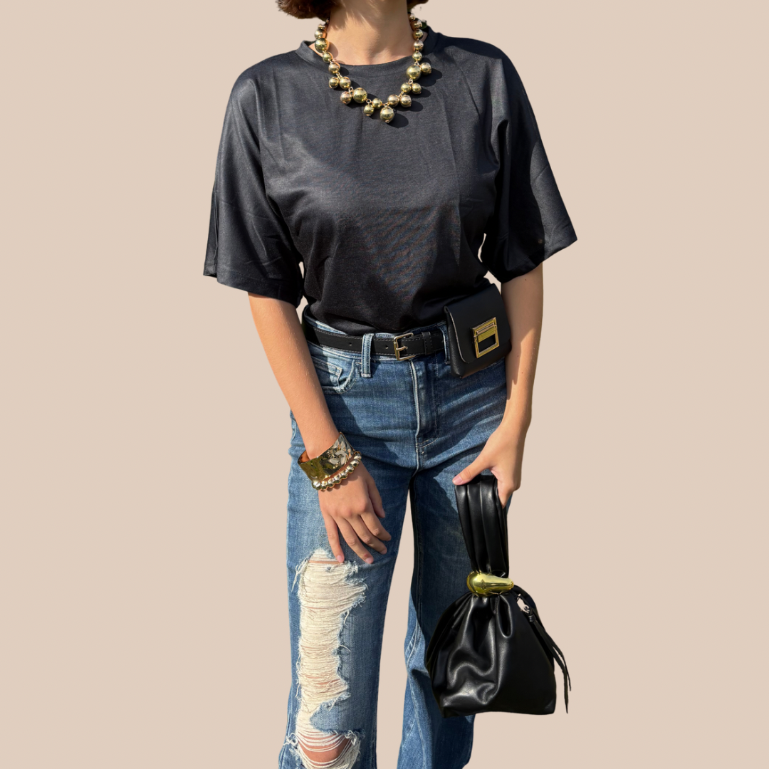 Round tassel plating necklace gold color - Lizi Yarce Accesories