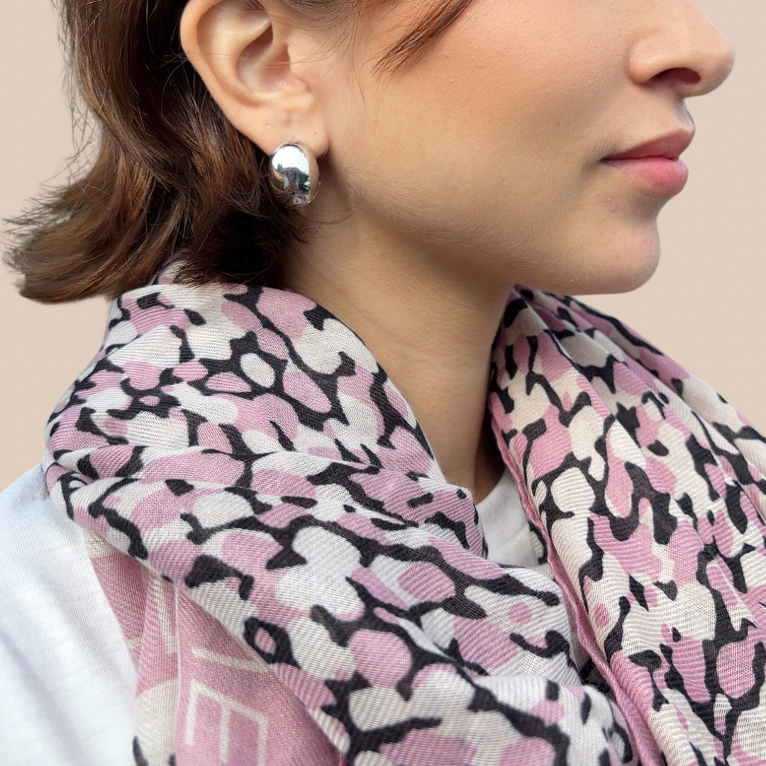 Fashion Leopard printing winter Scarve pink - Lizi Yarce Accesories
