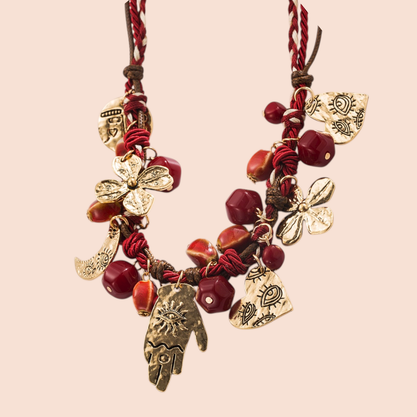 Necklace beaded fashionable floral - Lizi Yarce Accesories