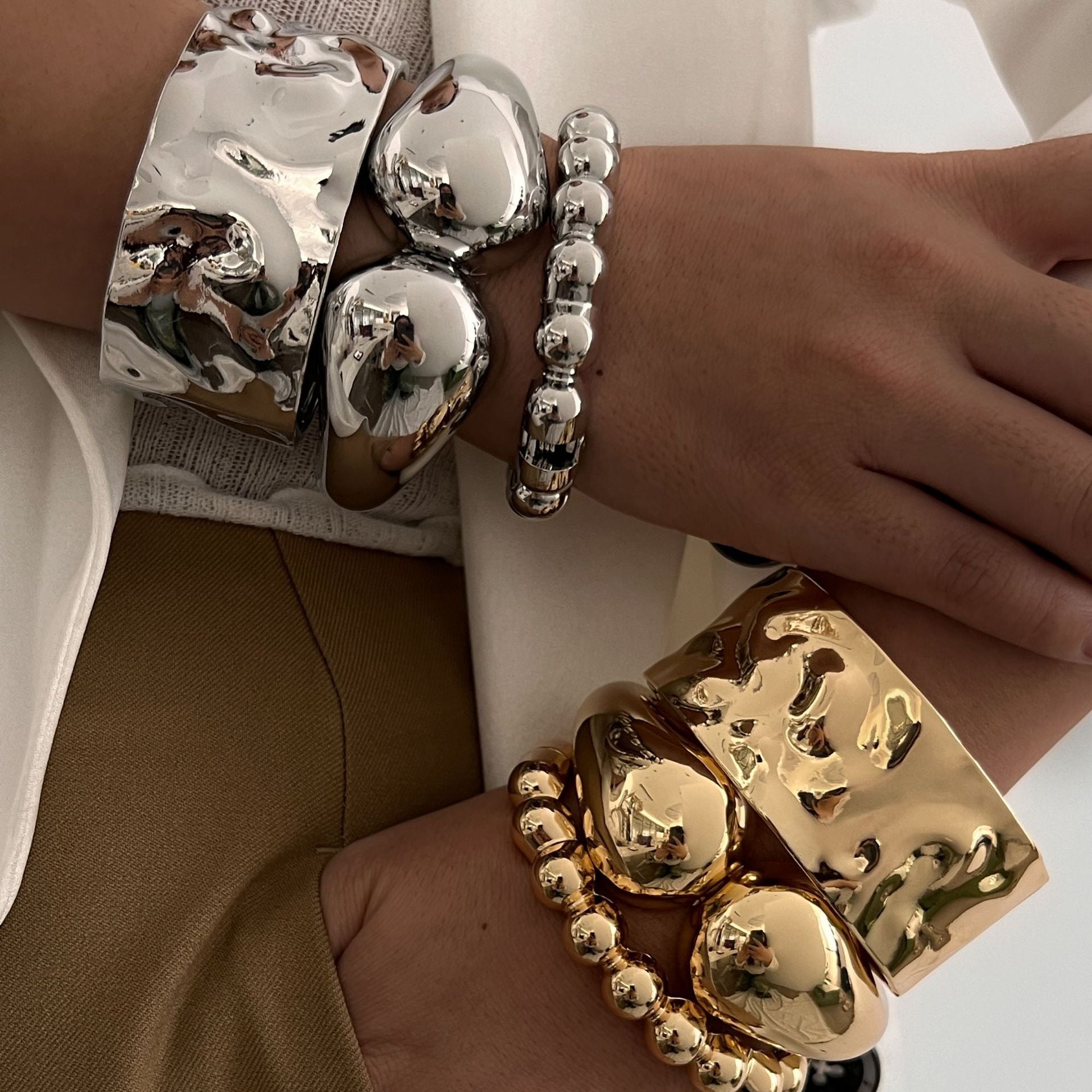 Bangle chic hip hop simple Style solid - Lizi Yarce Accesories