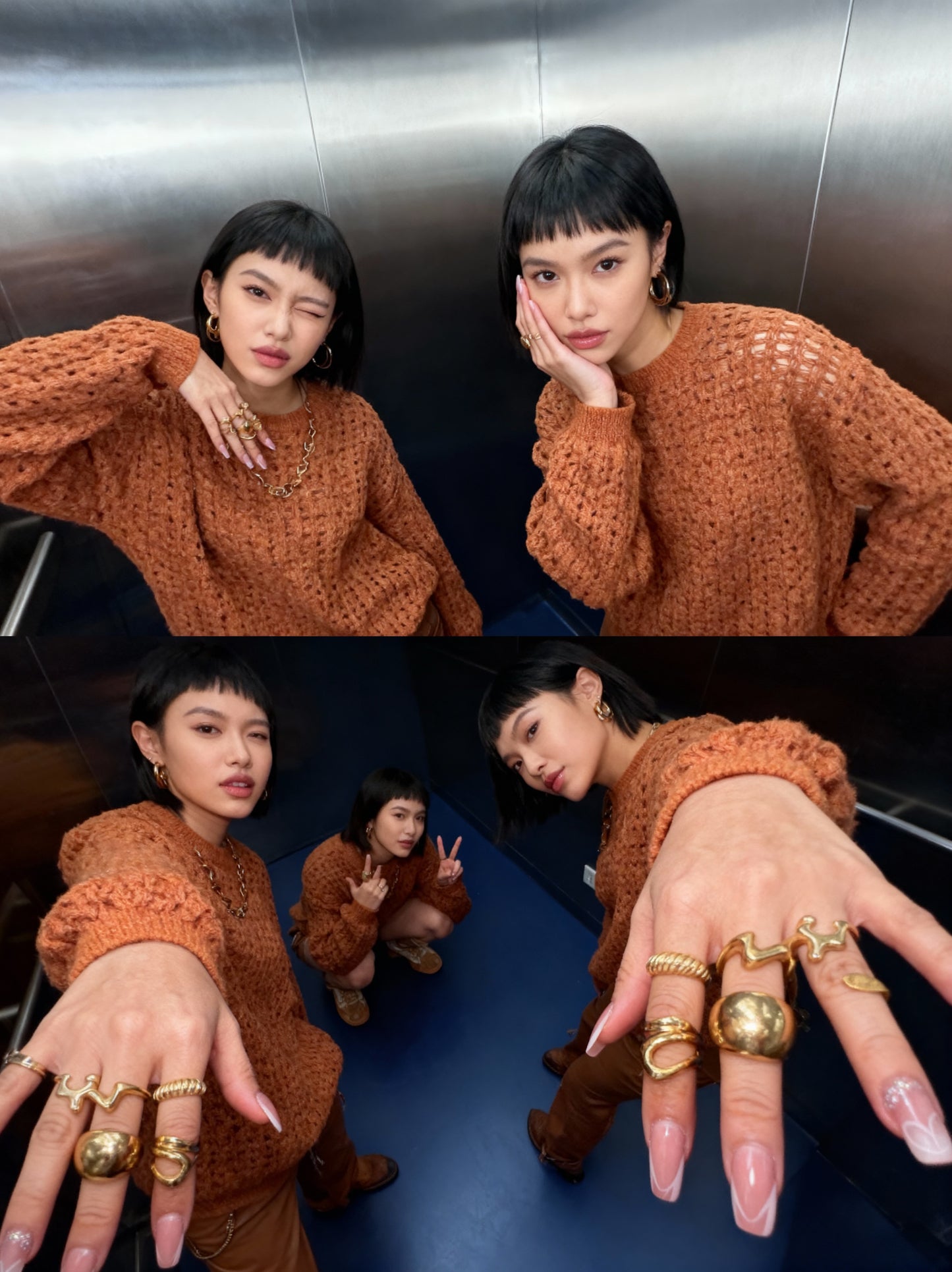 Rings Set 8 units stainless steel - Lizi Yarce Accesories