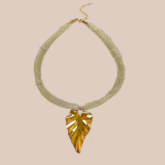 Streetwear nylon necklaces with leaf pendant - Lizi Yarce Accesories