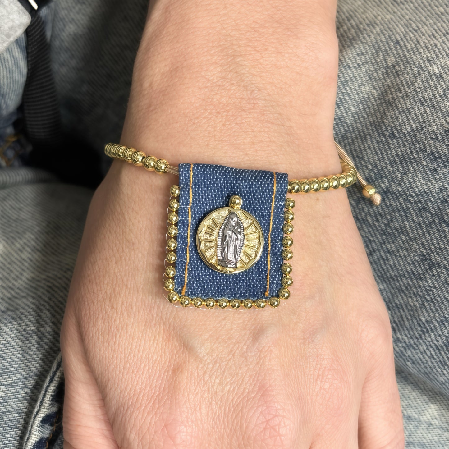 Vintage Lady Of Guadalupe Scapulary  Ajusted bracelets