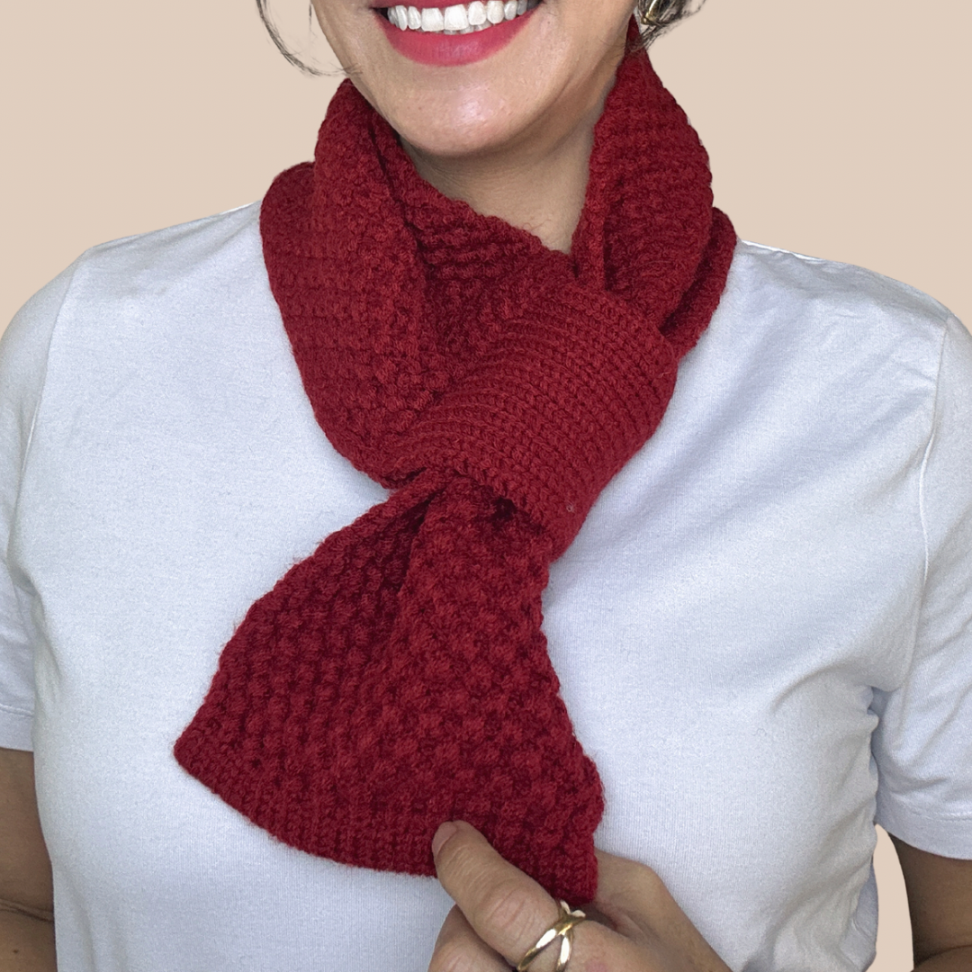 Women simple Korean style Red scarf - Lizi Yarce Accesories