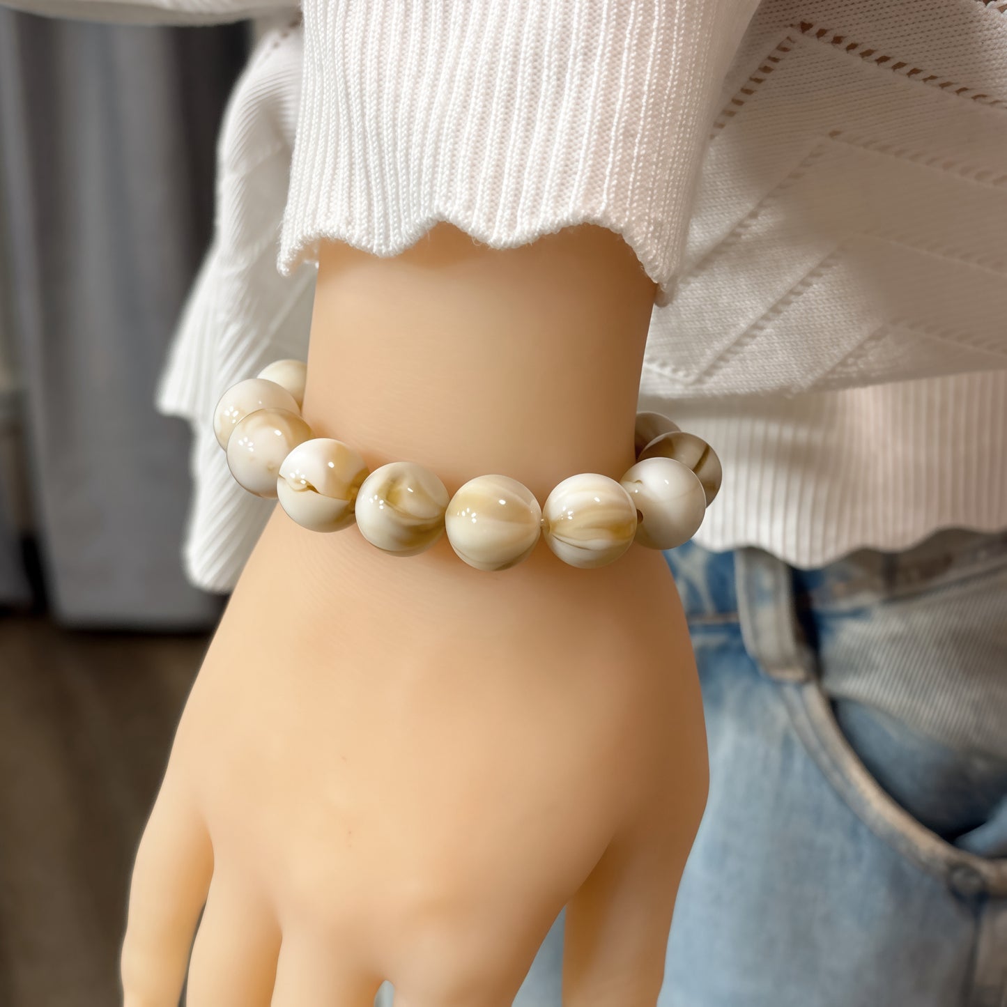 Resin Bracelet women Vintage Acetate Pattern Marmol print Handmade Crafted (Copia)