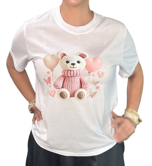3D Graphic Bear Ballon’s Tshirt for women - Lizi Yarce Accesories