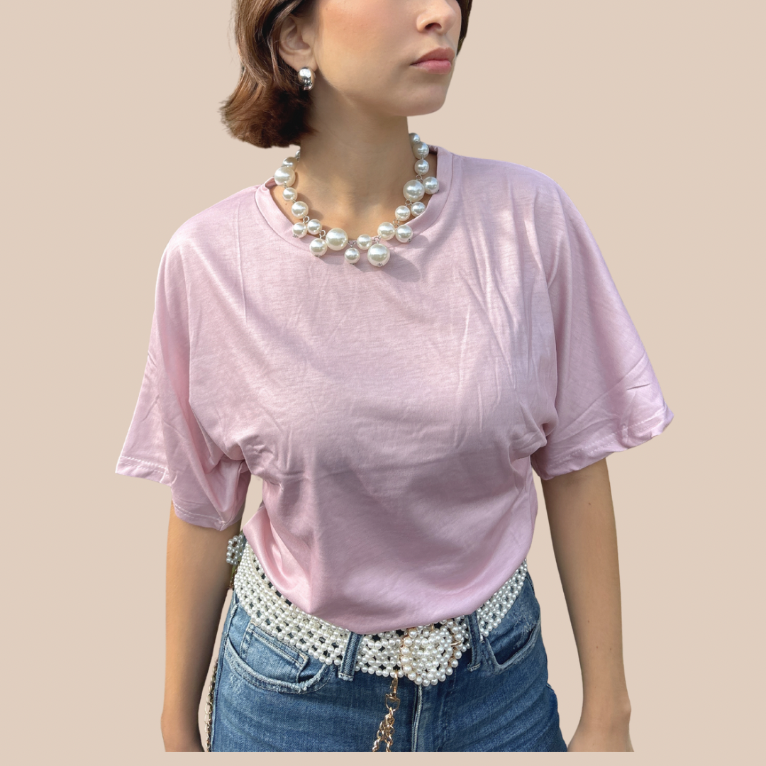 Tshirt Korean Style Casual pink