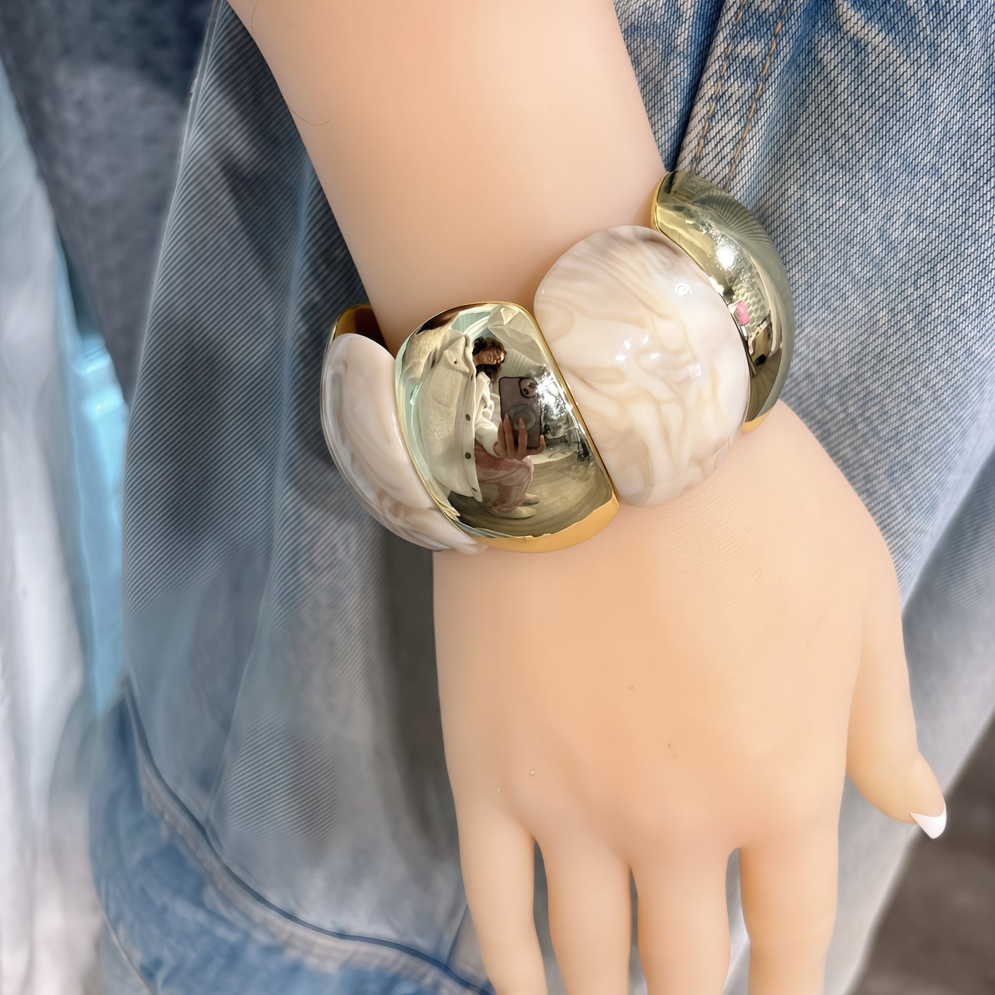 Resin Bracelet women Vintage Acetate Pattern Mármol Print Handmade Crafted - Lizi Yarce Accesories