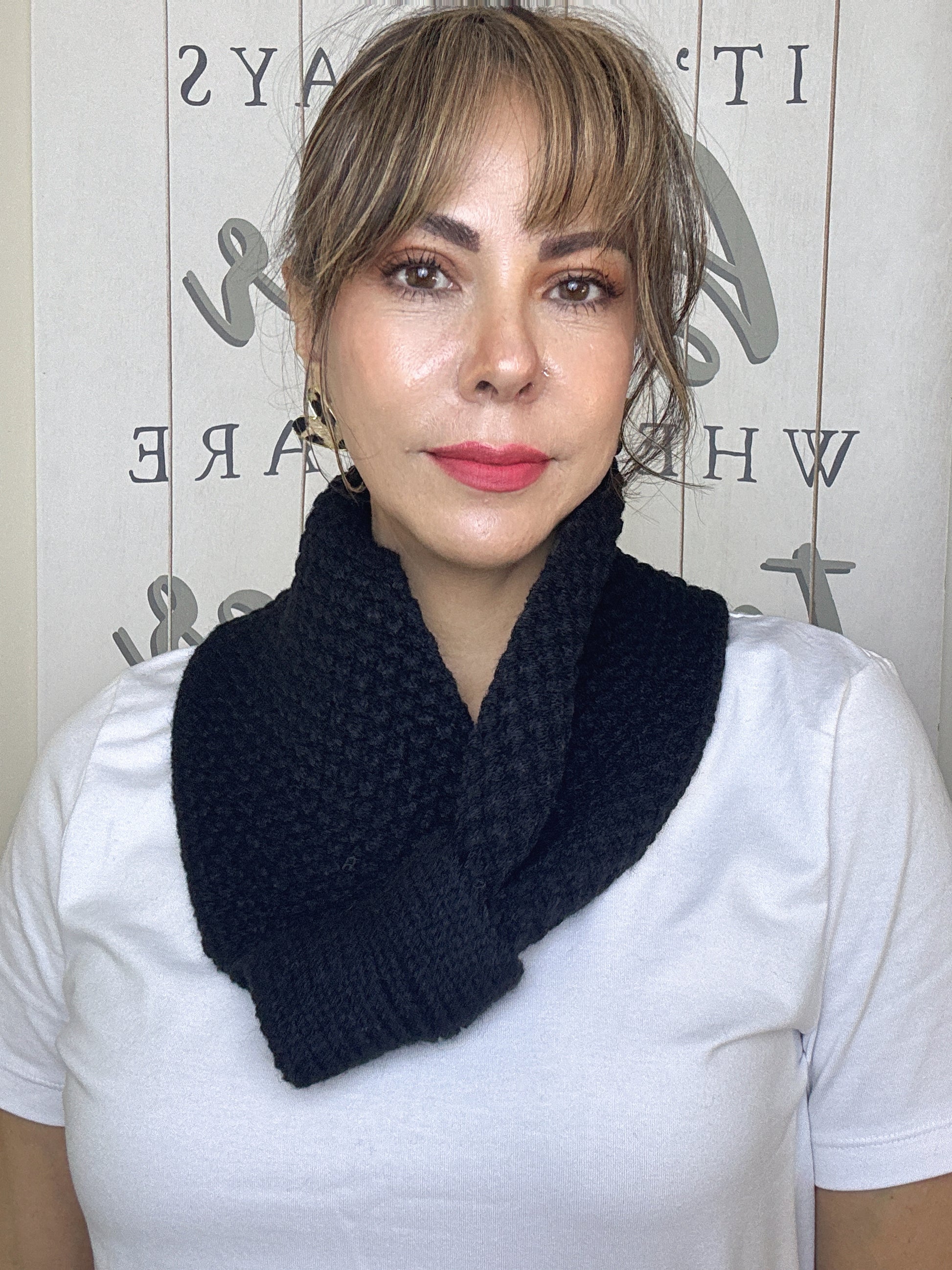 Women simple Korean style Black scarf - Lizi Yarce Accesories