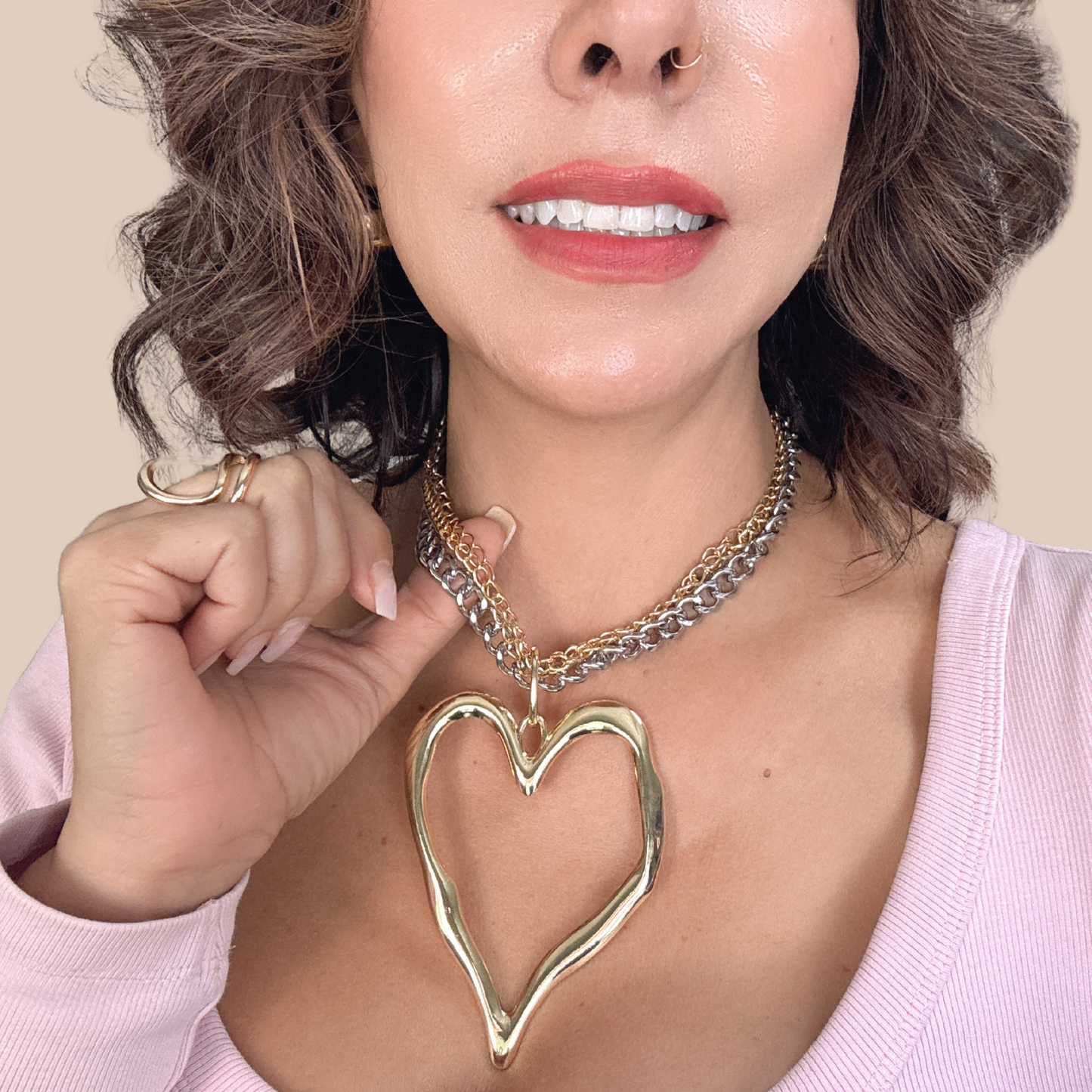 Punk Heart Shape Alloy Pendant Necklace - Lizi Yarce Accesories
