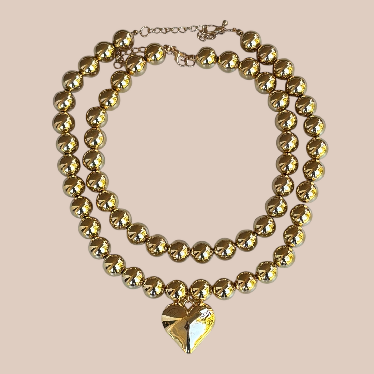 Necklace CCB Beaded Perl’s imitation street wear Heart - Lizi Yarce Accesories