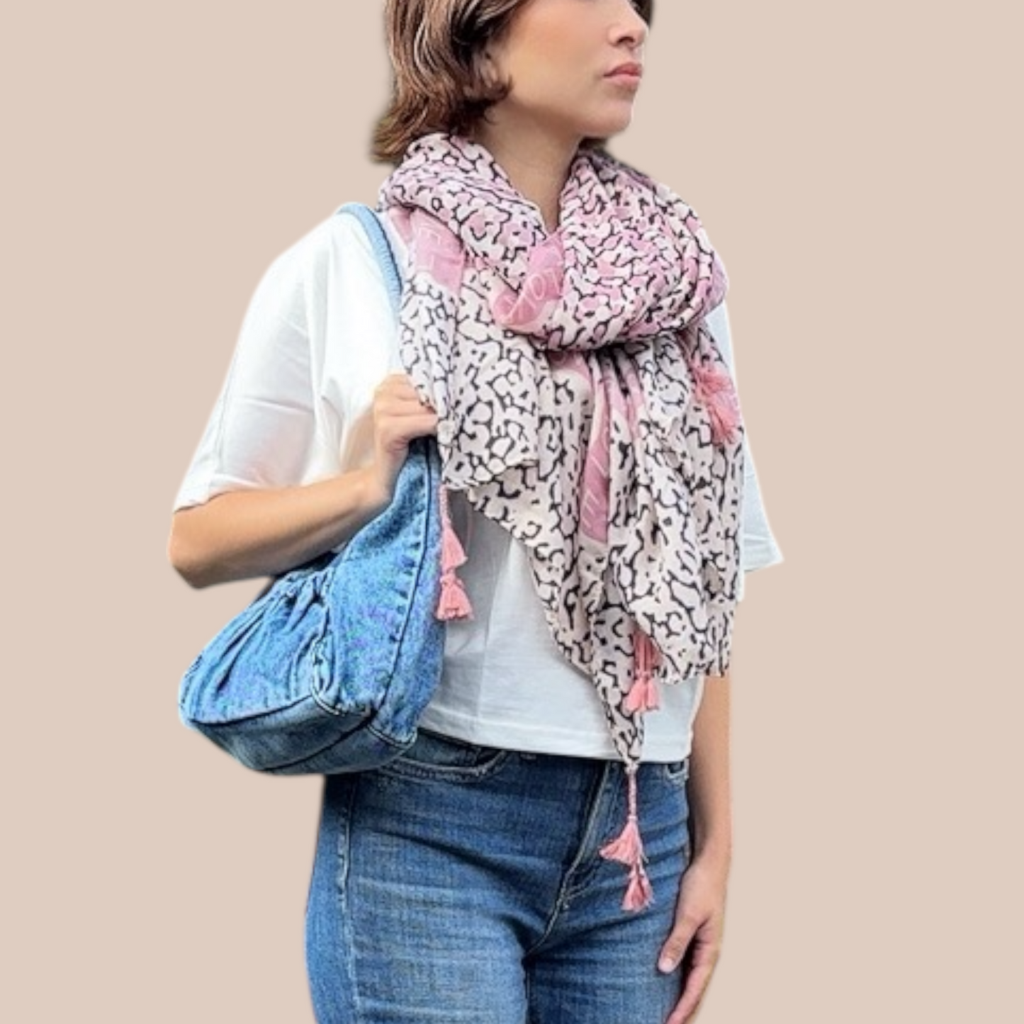 Fashion Leopard printing winter Scarve pink - Lizi Yarce Accesories