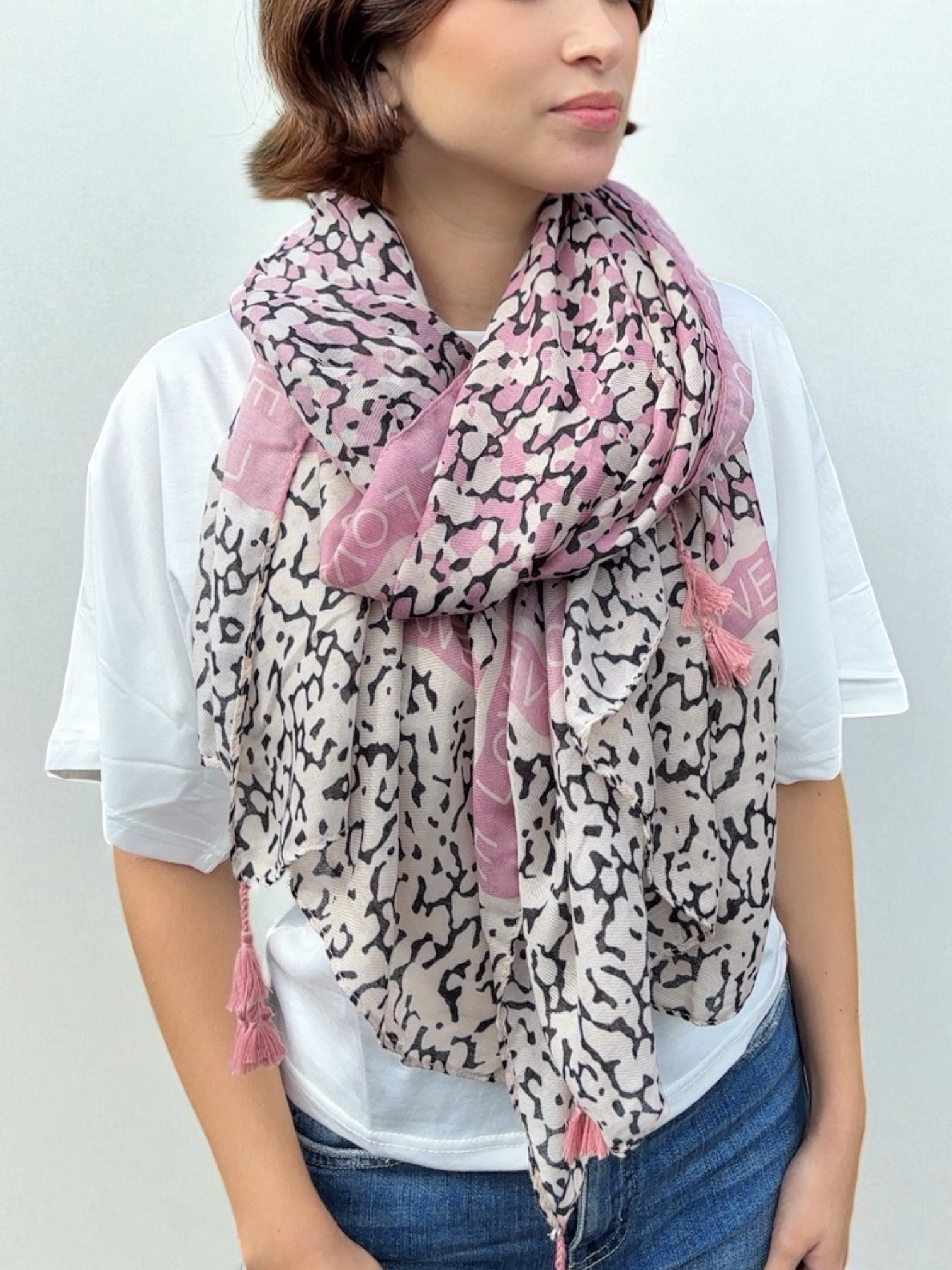 Fashion Leopard printing winter Scarve pink - Lizi Yarce Accesories
