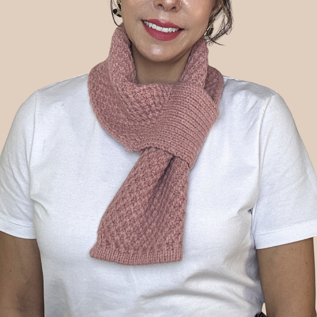 Women simple Korean style Pink scarf - Lizi Yarce Accesories