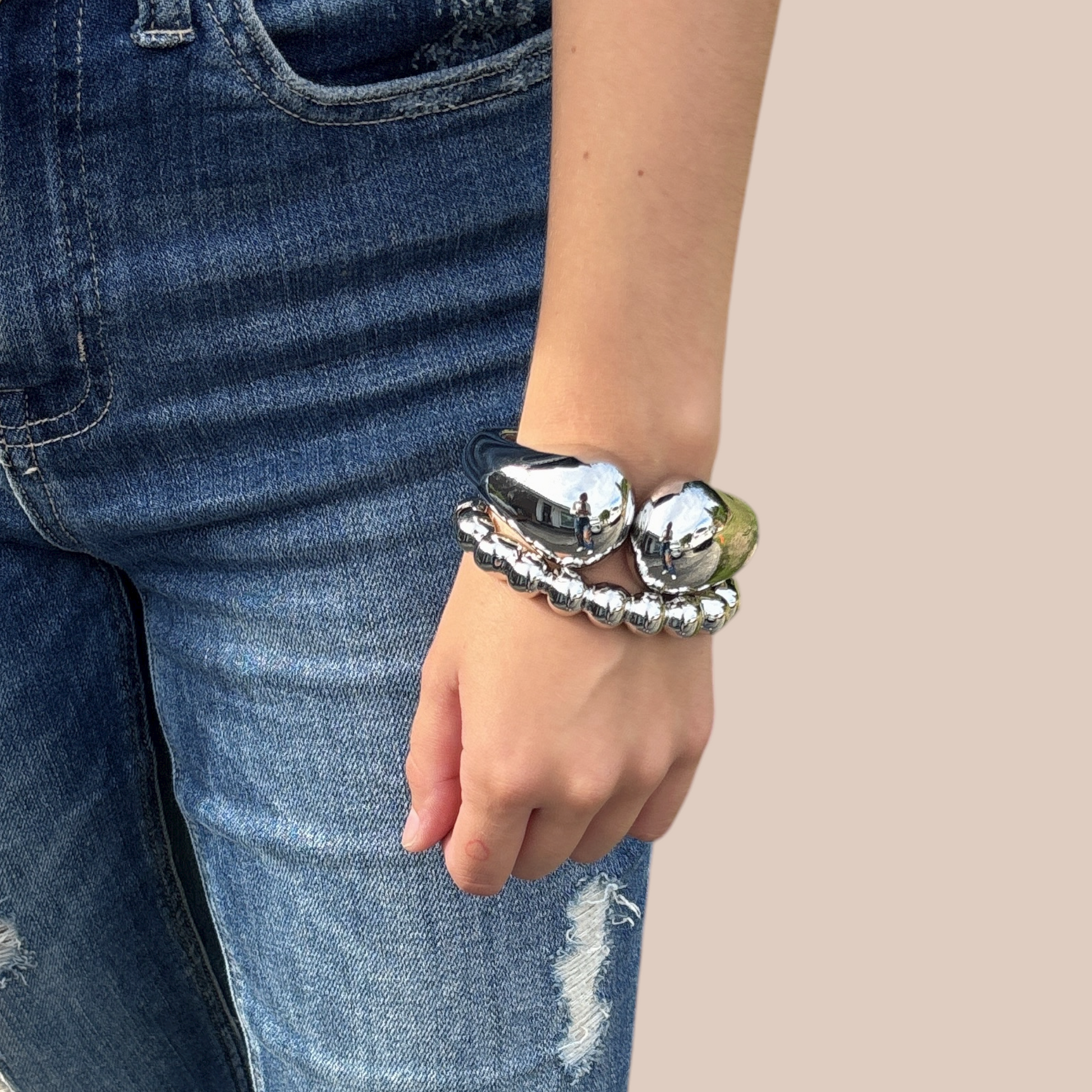 Bangle chic hip hop simple Style solid - Lizi Yarce Accesories