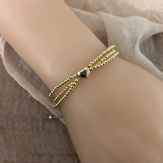 Ethnic ajustable Heart beads bracelet - Lizi Yarce Accesories