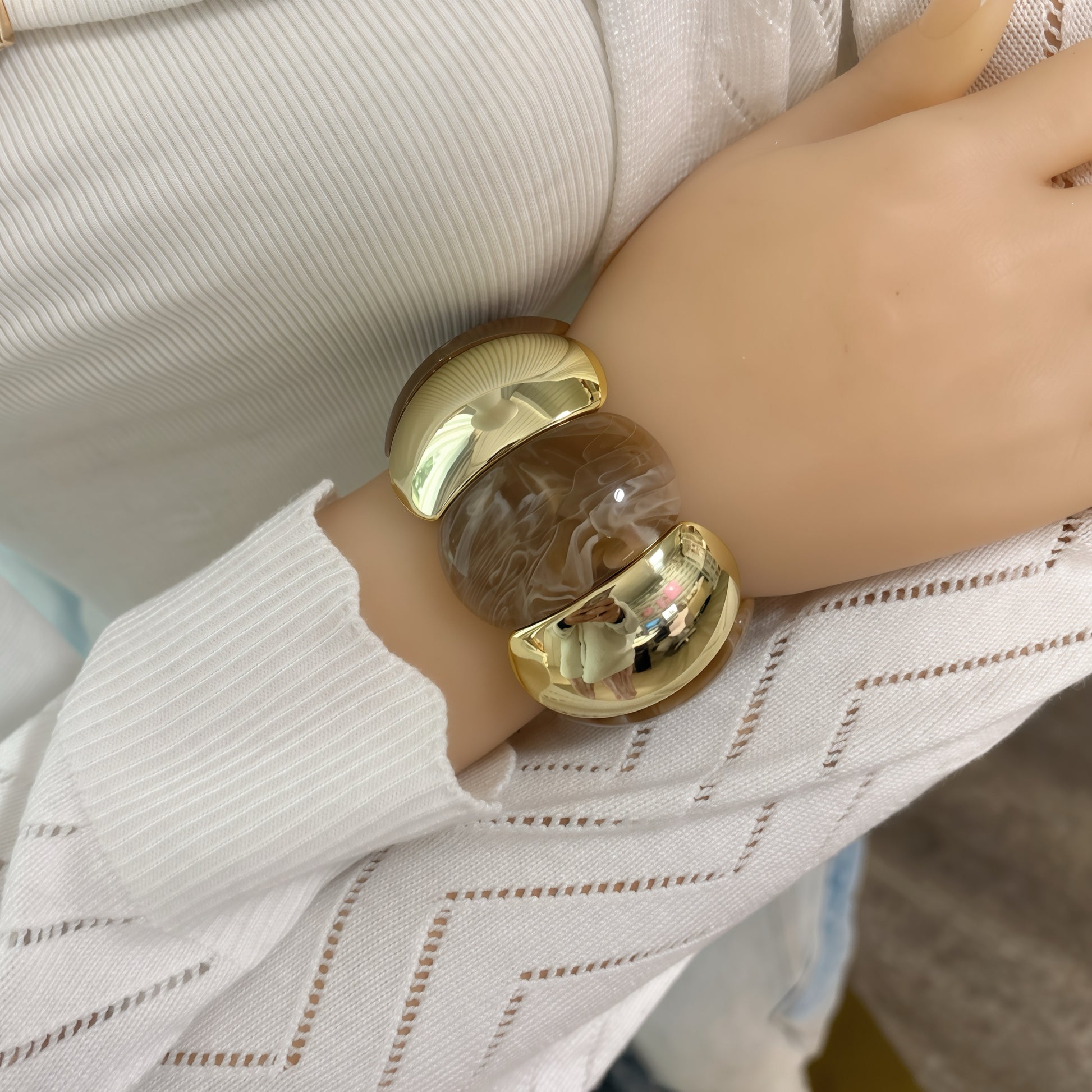 Resin Bracelet women Vintage Acetate Pattern Leopard Print Handmade Crafted - Lizi Yarce Accesories