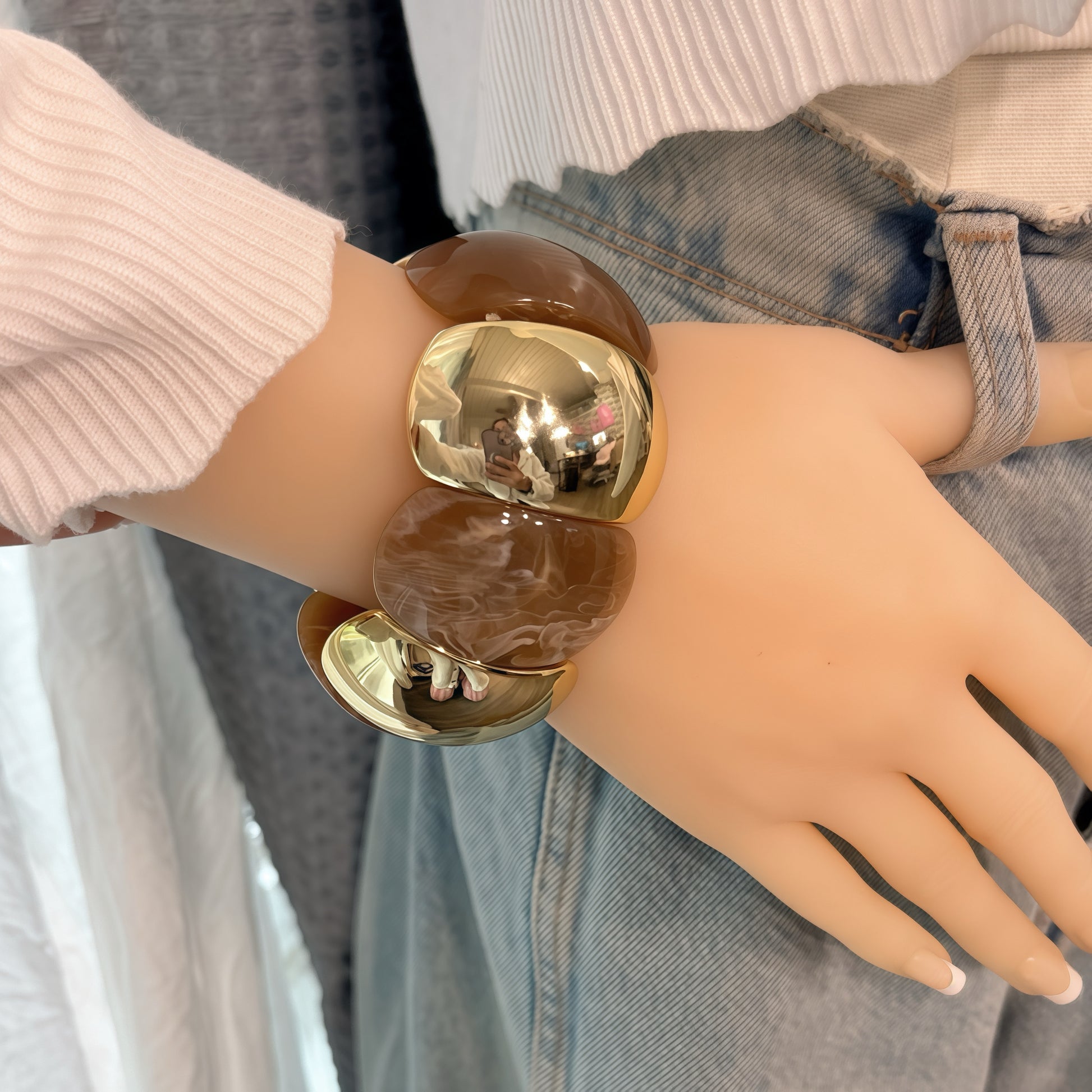 Resin Bracelet women Vintage Acetate Pattern Leopard Print Handmade Crafted - Lizi Yarce Accesories