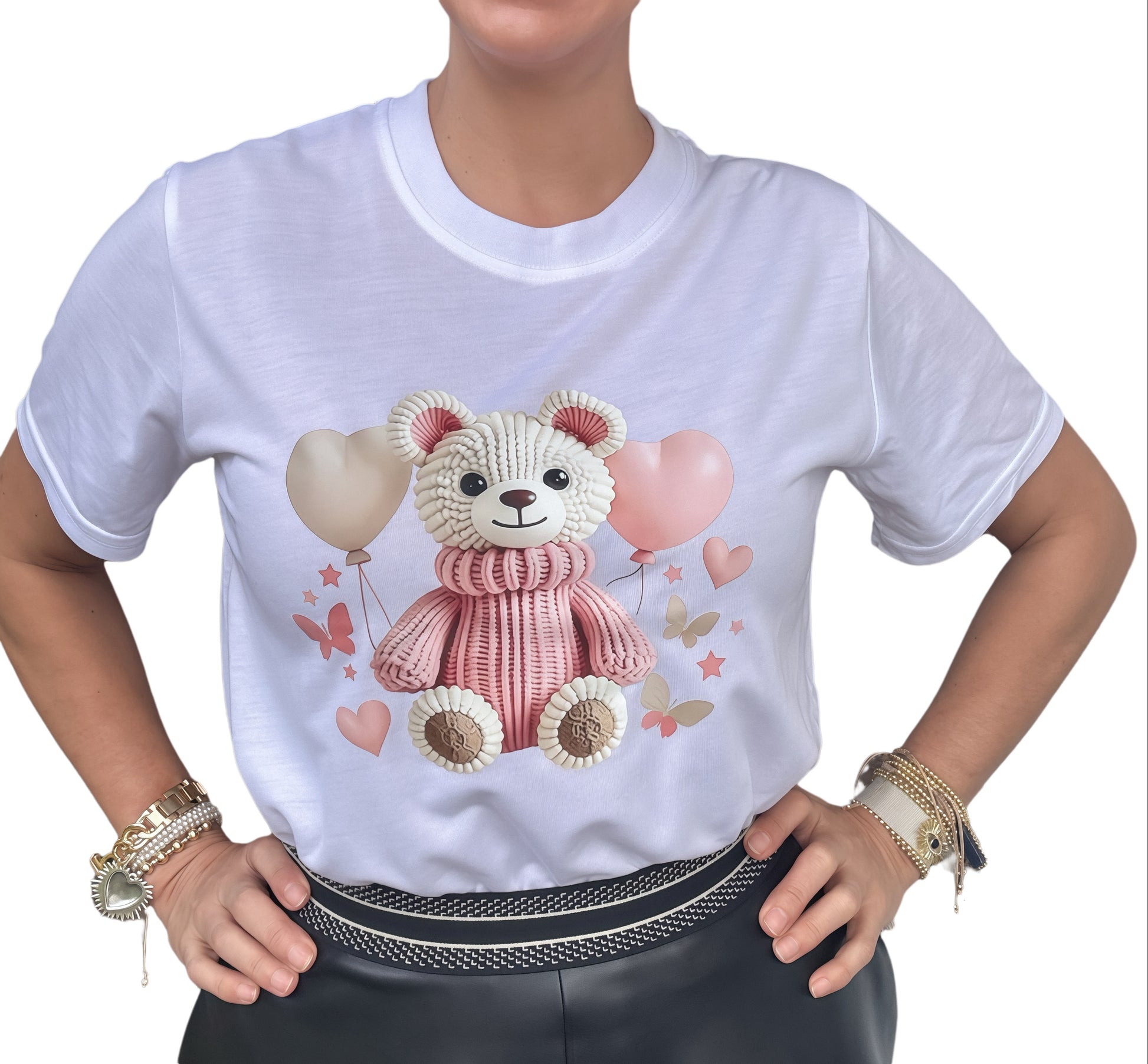 3D Graphic Bear Ballon’s Tshirt for women - Lizi Yarce Accesories