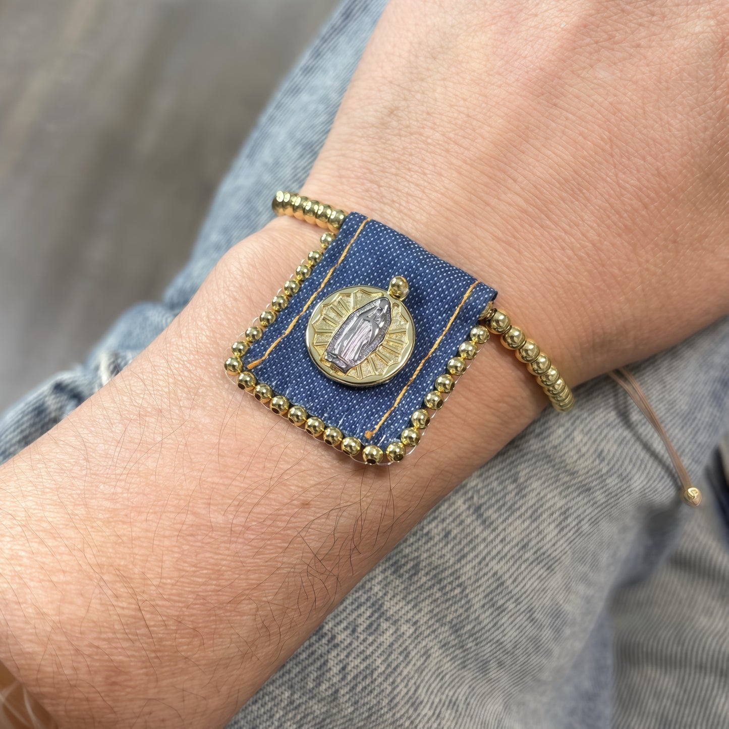Vintage Lady Of Guadalupe Scapulary  Ajusted bracelets