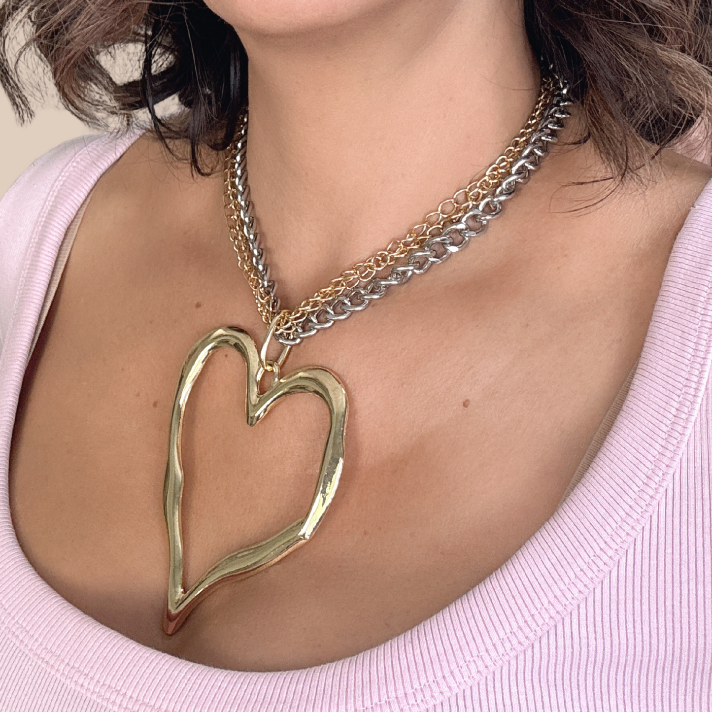Punk Heart Shape Alloy Pendant Necklace - Lizi Yarce Accesories