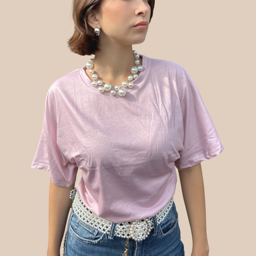 Round tassel platin necklace Silver color - Lizi Yarce Accesories