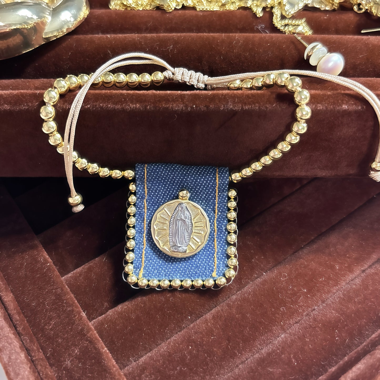 Vintage Lady Of Guadalupe Scapulary  Ajusted bracelets