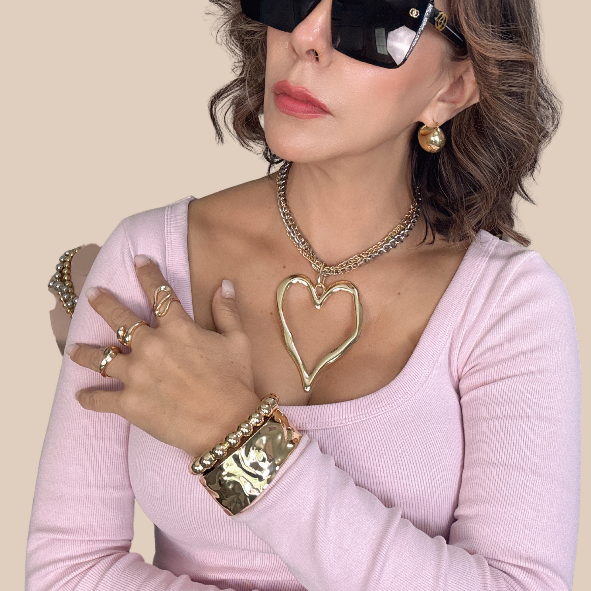 Bangle chic hip hop simple Style solid - Lizi Yarce Accesories