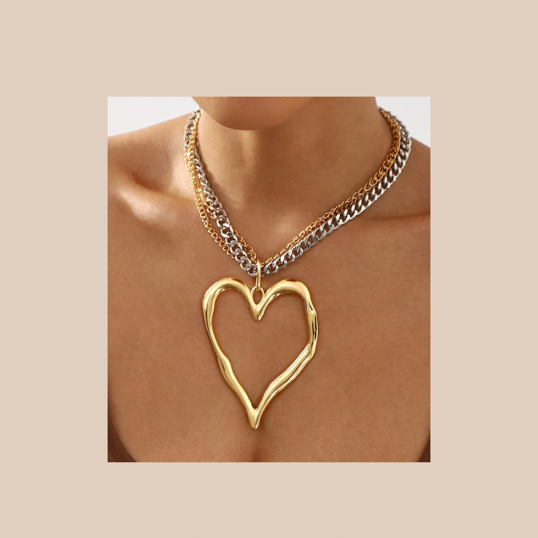 Punk Heart Shape Alloy Pendant Necklace - Lizi Yarce Accesories