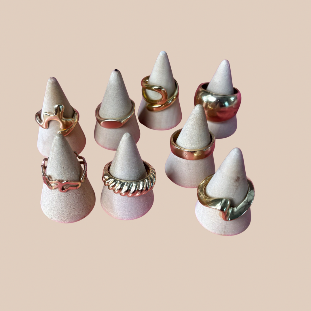 Rings Set 8 units stainless steel - Lizi Yarce Accesories