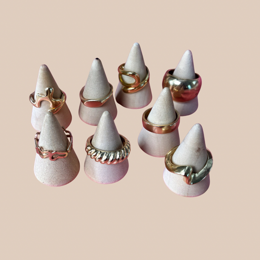 Rings Set 8 units stainless steel - Lizi Yarce Accesories