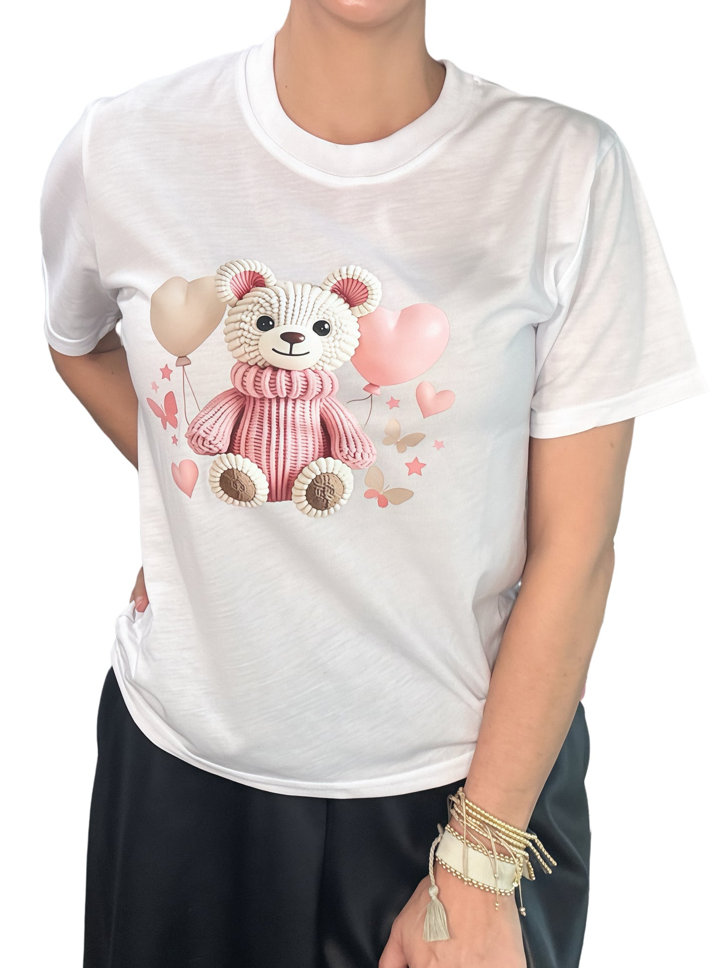 3D Graphic Bear Ballon’s Tshirt for women - Lizi Yarce Accesories