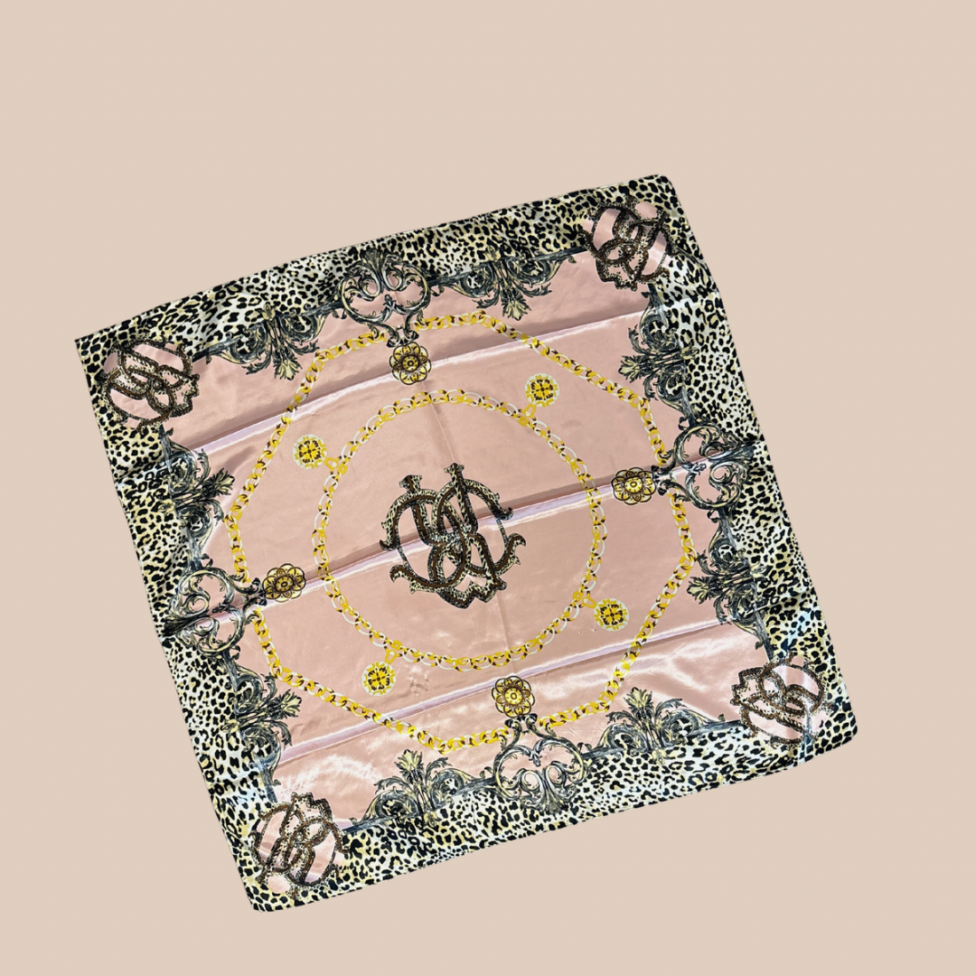 Leopard satin printing dyeing silk scarf - Lizi Yarce Accesories