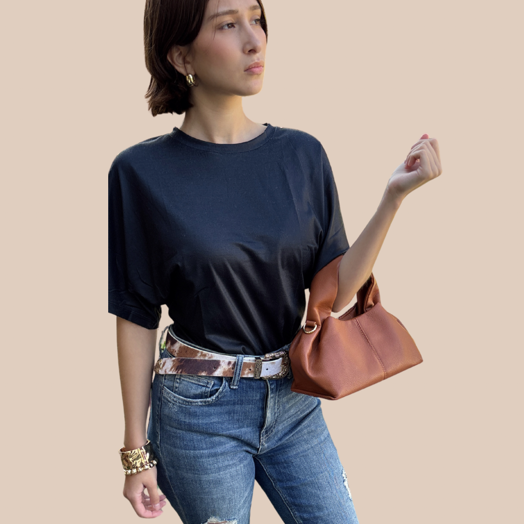 Casual ruched classic Marrón Bag - Lizi Yarce Accesories