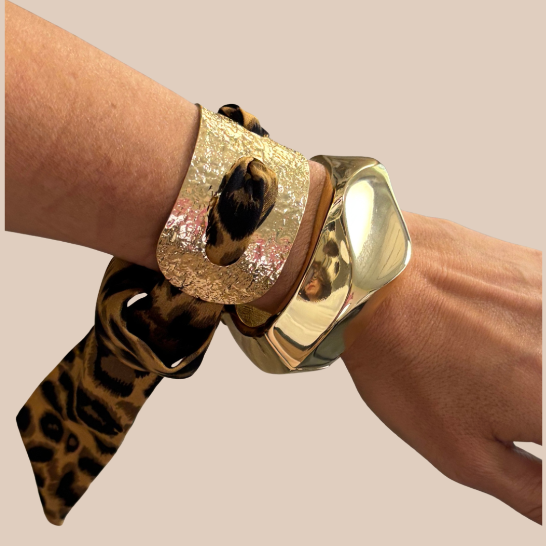 Retro Streetwear Leopard alloy Satin Bangle - Lizi Yarce Accesories