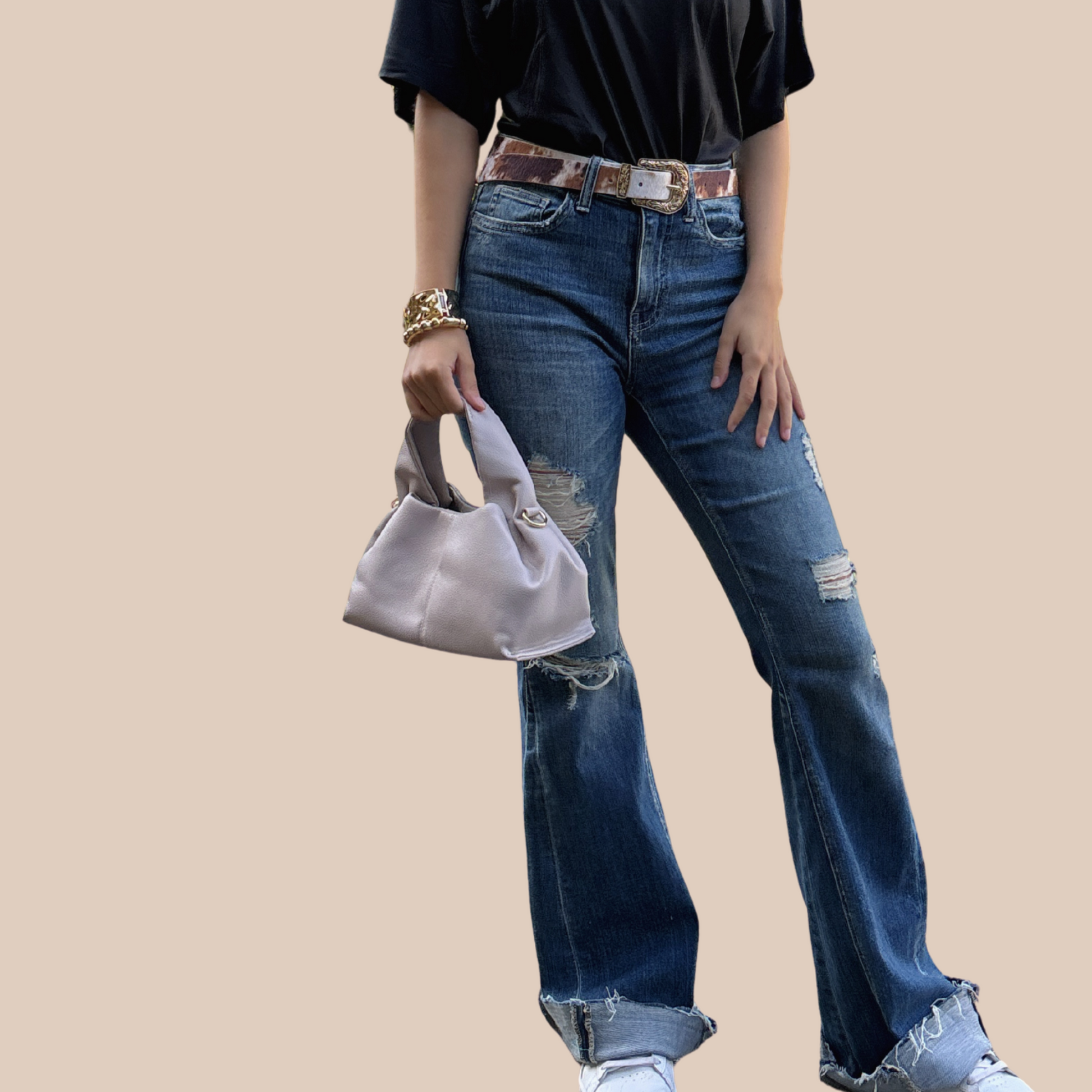 Casual ruched classic gray Light  Bag - Lizi Yarce Accesories