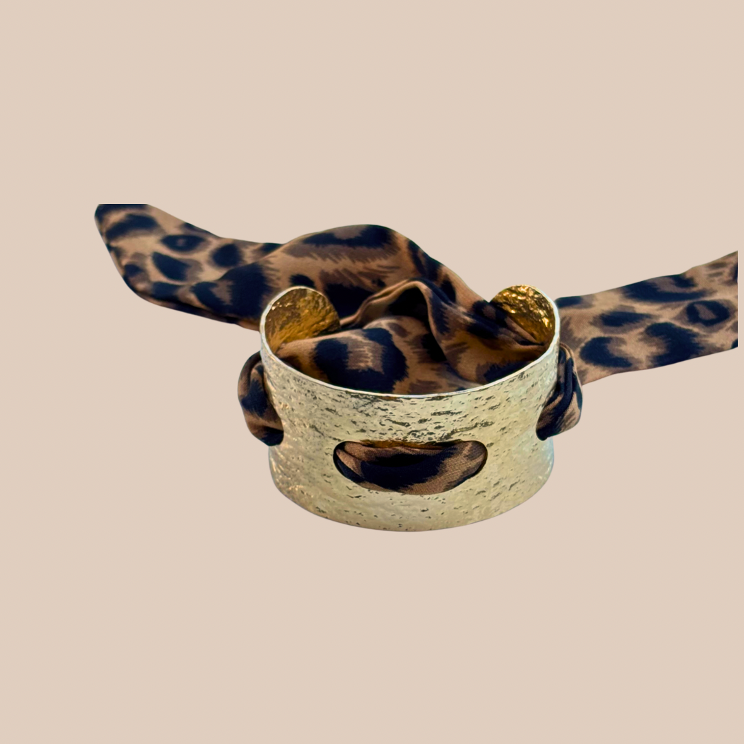 Retro Streetwear Leopard alloy Satin Bangle - Lizi Yarce Accesories