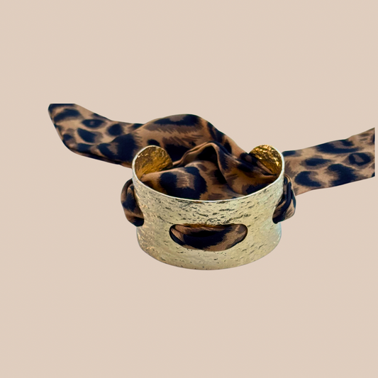 Retro Streetwear Leopard alloy Satin Bangle - Lizi Yarce Accesories
