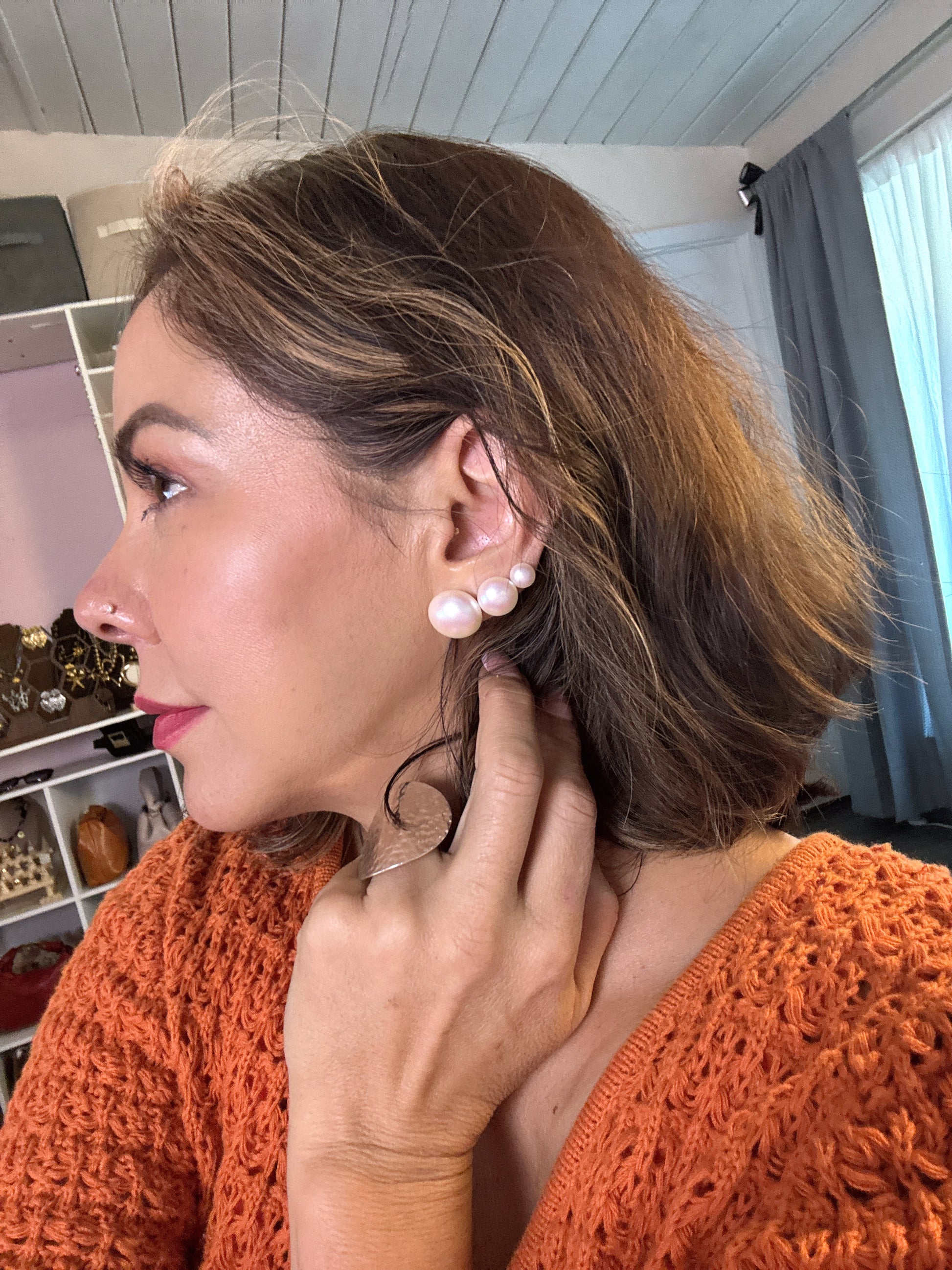 Perls studs 3 pairs  stainless steel - Lizi Yarce Accesories