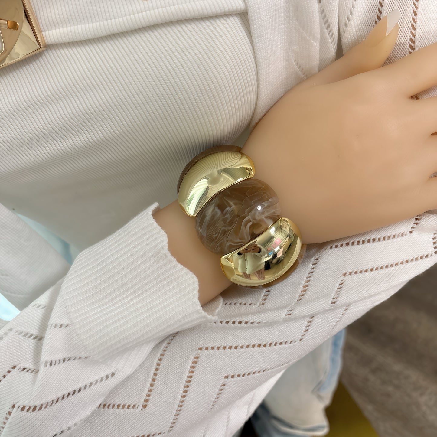 Resin Bracelet women Vintage Acetate Pattern Leopard Print Handmade Crafted - Lizi Yarce Accesories