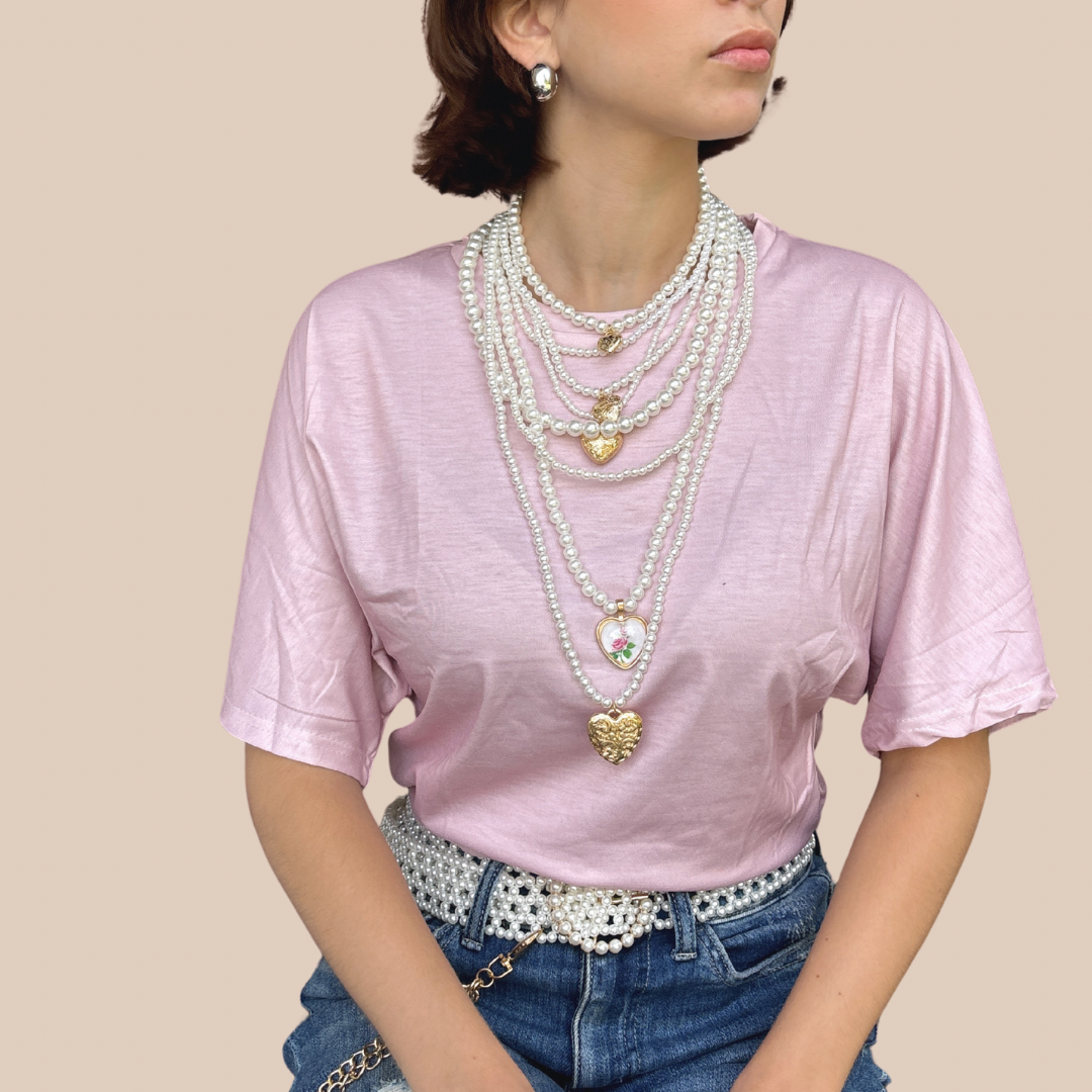 Tshirt Korean Style Casual pink